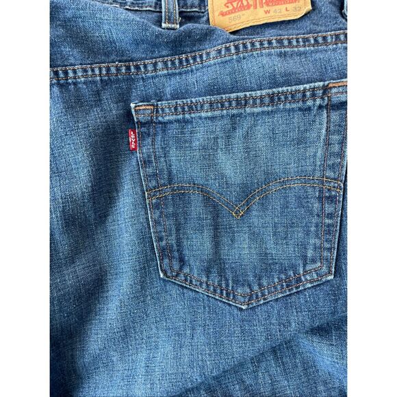 Levis 569 Loose Straight Jeans‎ Mens 42x30 Blue Medium Wash Classic Denim Casual - Picture 11 of 13